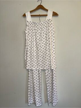 Lila & Hayes Pajama Pant Set Sleeve Size Large Champagne Womens Bachelorette $94
